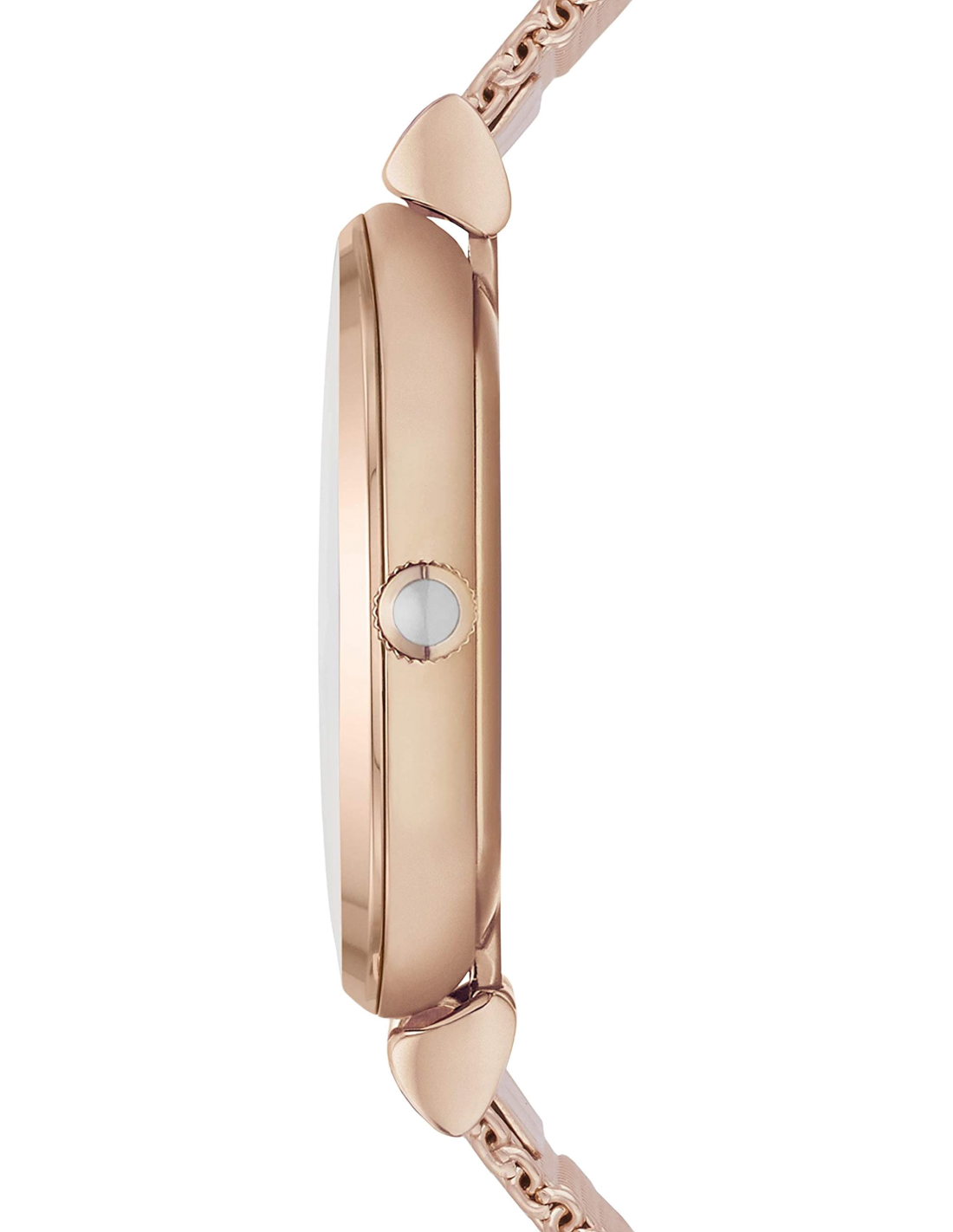 Montre Emporio Armani AR1956 Femme - Cadran Argent, Boîtier et Bracelet Maille Milanaise en Acier Or Rose vue 2