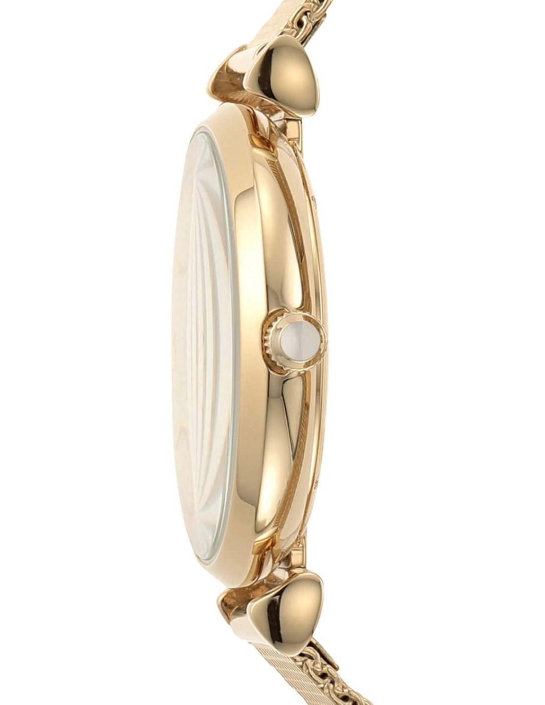 Montre Femme Emporio Armani AR1957 Cadran Argent Bracelet Maille Milanaise Doré vue 2