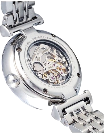 Montre Femme Emporio Armani AR1991 Squelette en Acier Argenté vue 2