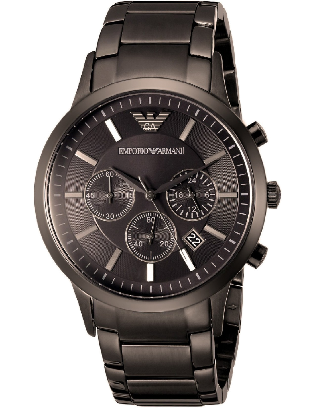 Montre Homme Emporio Armani Chronographe AR2454 Acier Gris Cadran Marron
