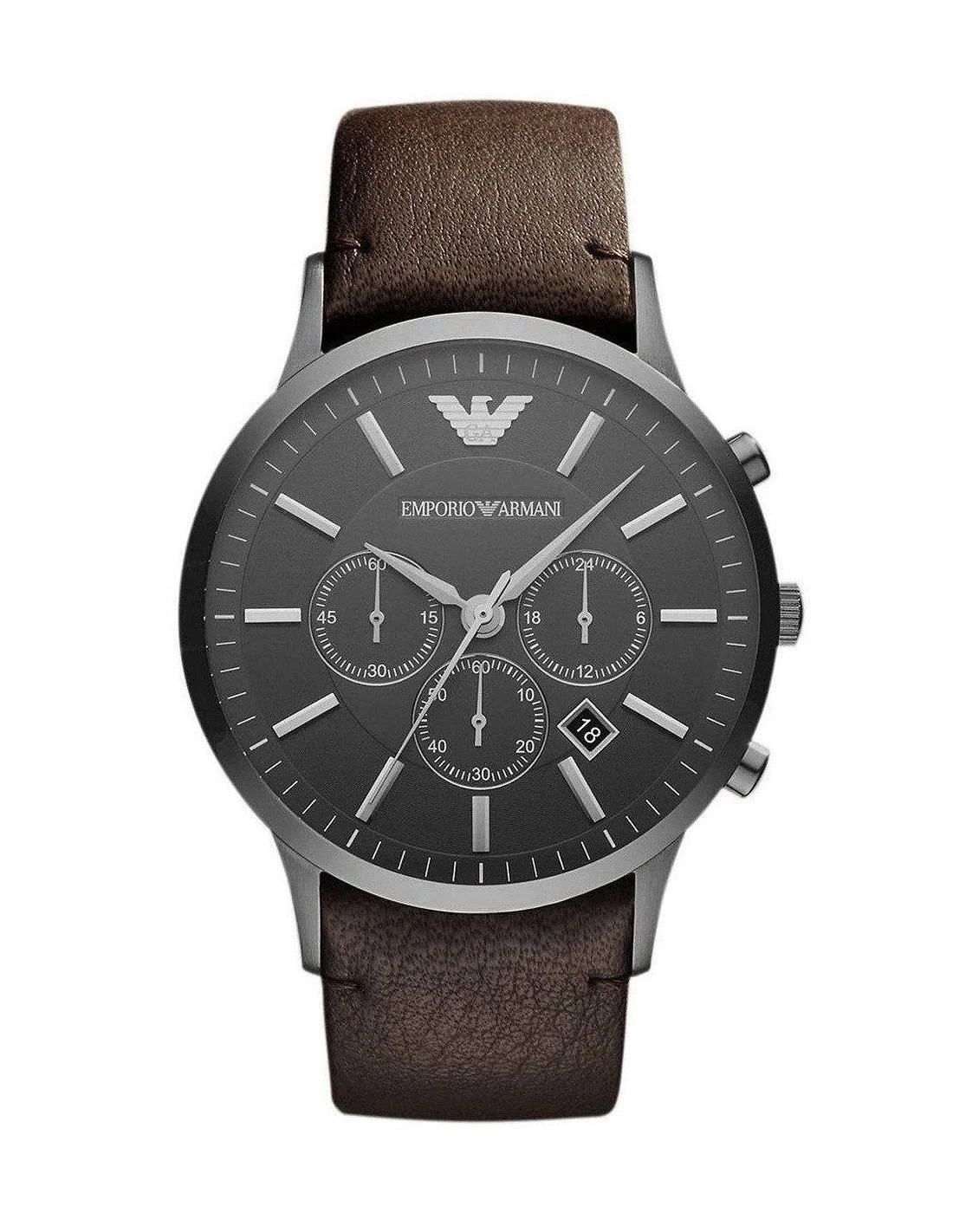 Montre Emporio Armani AR2462 Sportivo Bracelet Cuir Marron