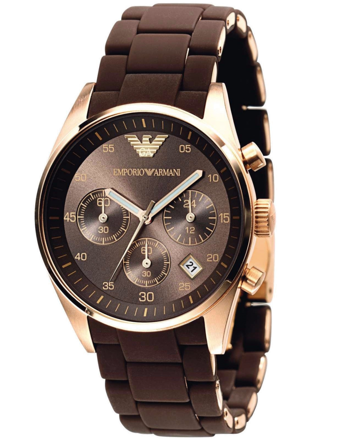 Montre Femme Emporio Armani AR5891 Sportivo - Cadran et Bracelet Marron Chocolat
