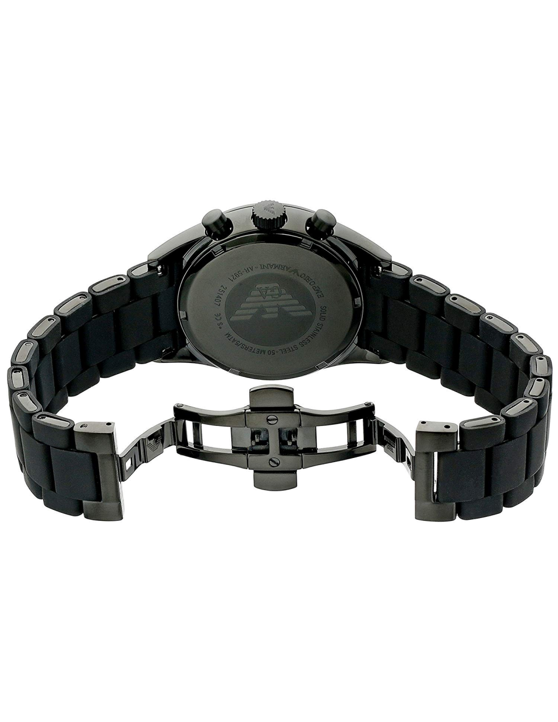 Montre Homme Emporio Armani Sportivo AR5921 - Boîtier Noir Mat, Cadran Bleu Chronographe vue 2