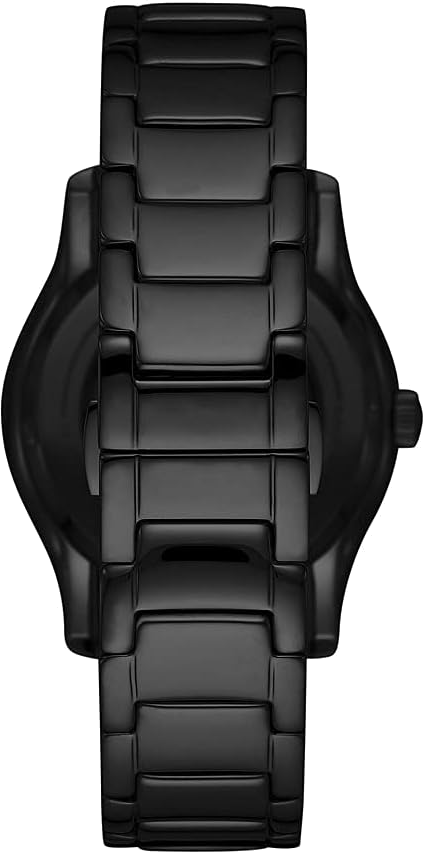 Montre Homme Emporio Armani Meccanico AR60014, boîtier et bracelet acier noir, mouvement automatique apparent vue 3