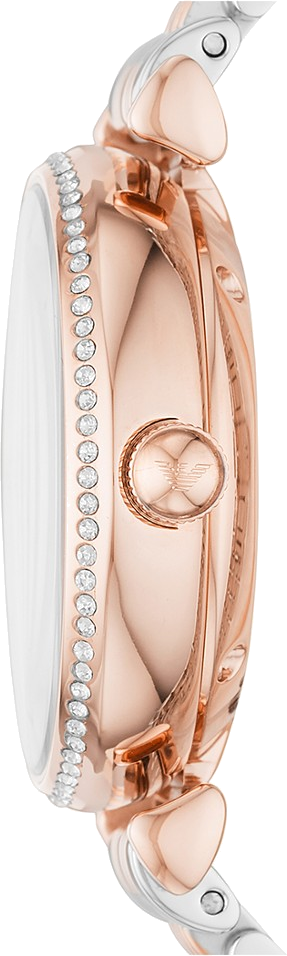 Montre Femme Emporio Armani Gianni T-Bar AR60019 Automatique Cadran Ouvert Or Rose vue 2
