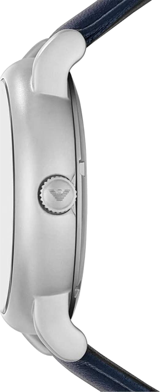 Montre Homme Emporio Armani Meccanico AR60030 - Cadran squelette bleu, boîtier gris, bracelet cuir vue 2