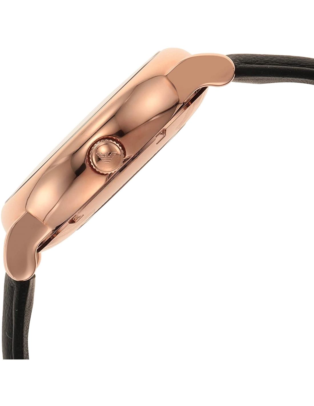 Montre Homme Emporio Armani AR60031 Cadran Squelette Argent Boîtier Or Bracelet Cuir Noir vue 2