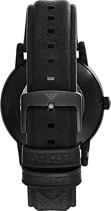 Montre Homme Emporio Armani Meccanico AR60032 - Cadran squelette noir, bracelet cuir noir vue 4