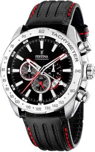 Montre Homme Festina F16489/5 Quartz - Boîtier Argent, Cadran et Bracelet Noir