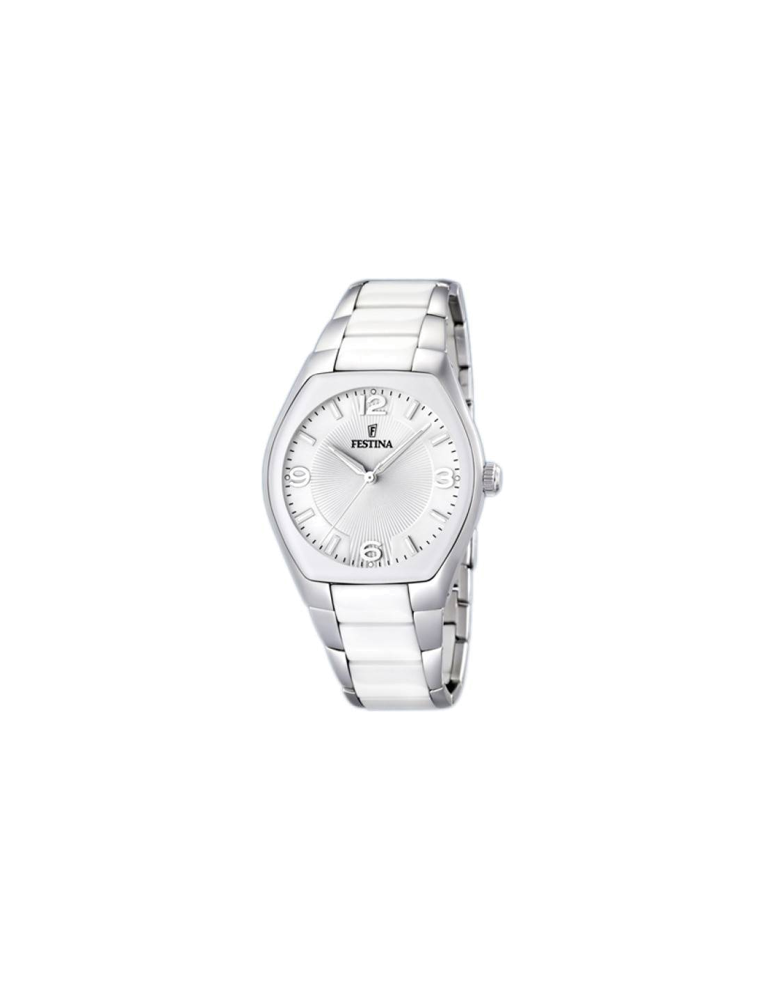 Montre Homme Festina Ceramic F16532/1 à bracelet acier blanc et cadran céramique