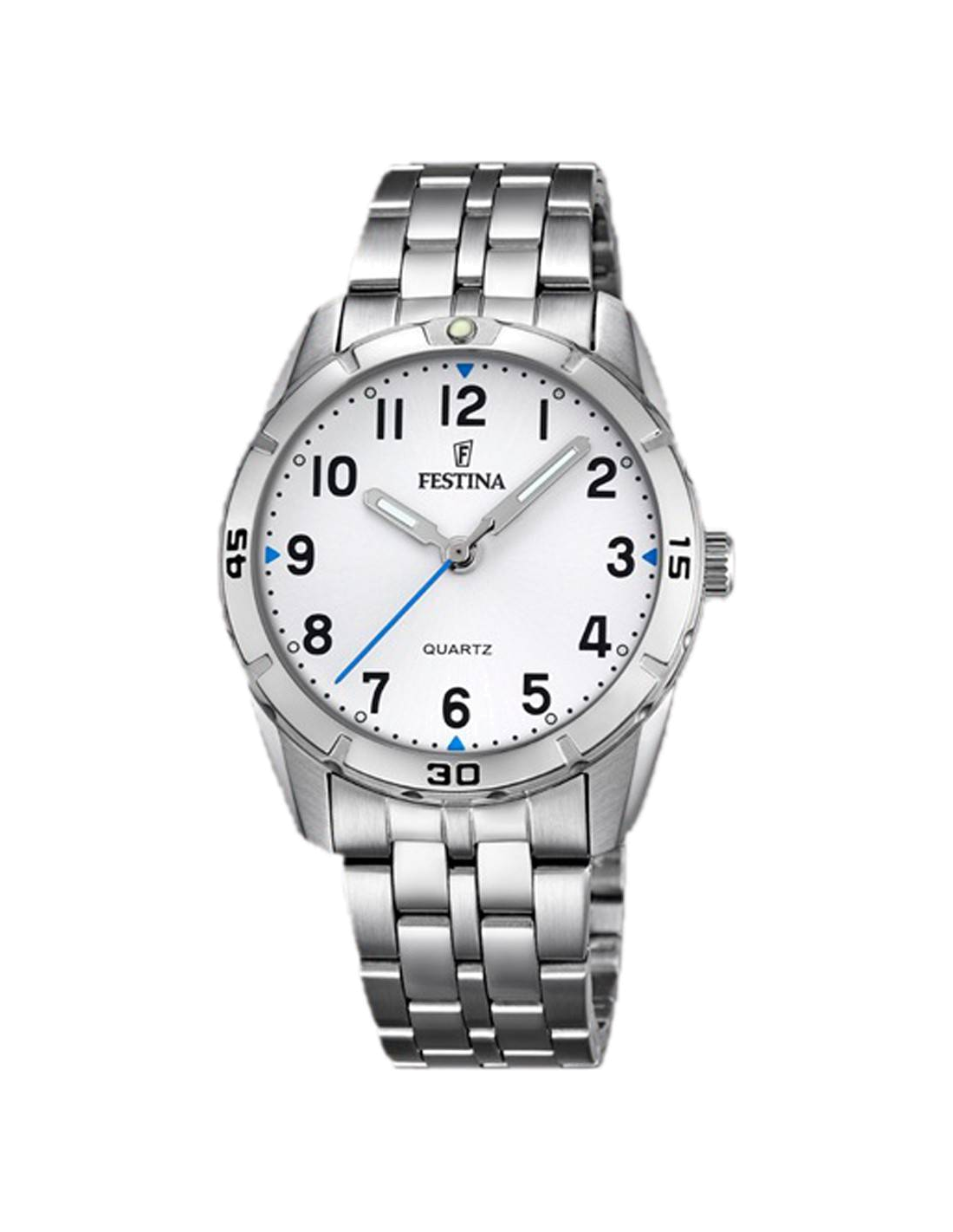 Montre Enfant Festina Junior F16907/1 Cadran Blanc Bracelet Acier Argent