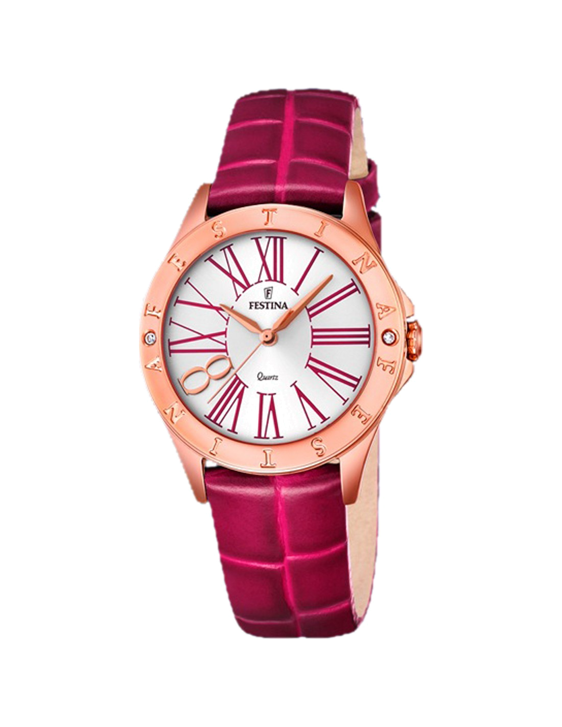Montre Festina F16930/2 pour Femme - Cadran Blanc, Boîtier Or Rose