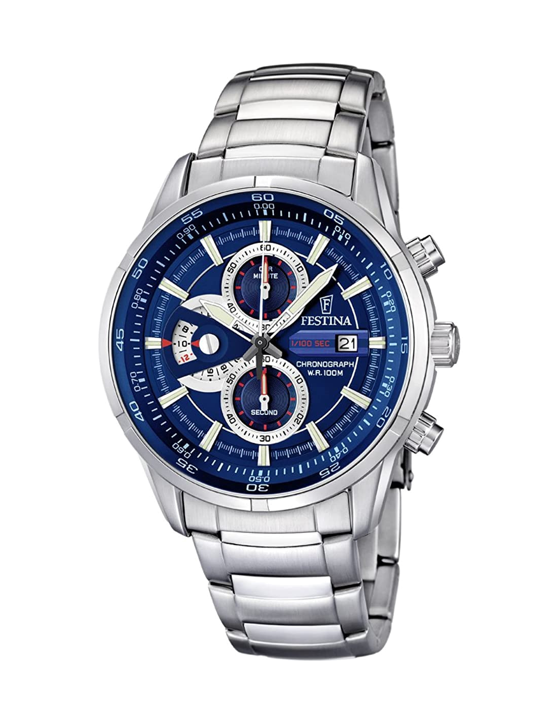 Montre Homme Festina F6823/2 en Acier Inoxydable Argent avec Cadran Bleu