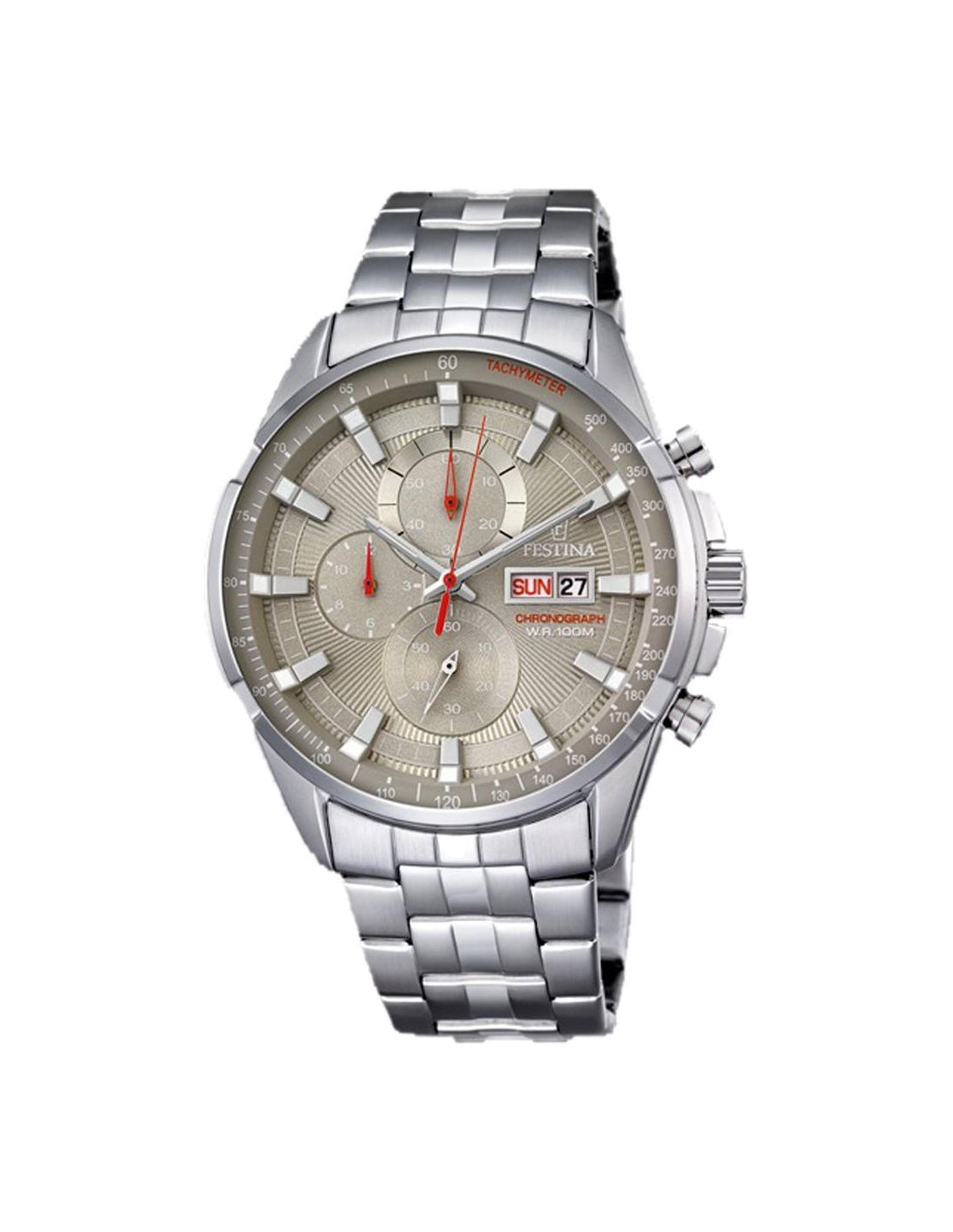 Montre Homme Festina F6844/2 Chronographe Sport Acier Argenté Cadran Gris