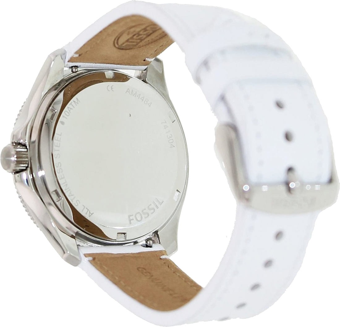 Montre Femme Fossil AM4484 - Cadran et Bracelet Cuir Blanc vue 3