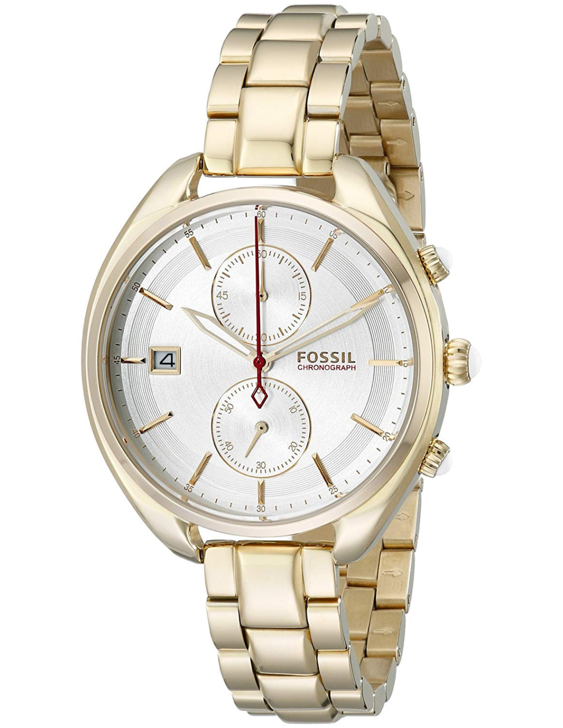 Montre Femme Fossil CH2976 Cadran Blanc Bracelet Acier Doré