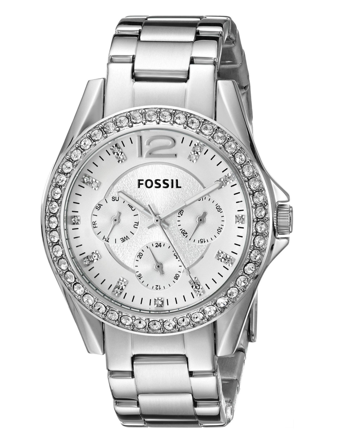Montre Femme Fossil ES3202 en Acier Argenté avec Cadran à Cristaux