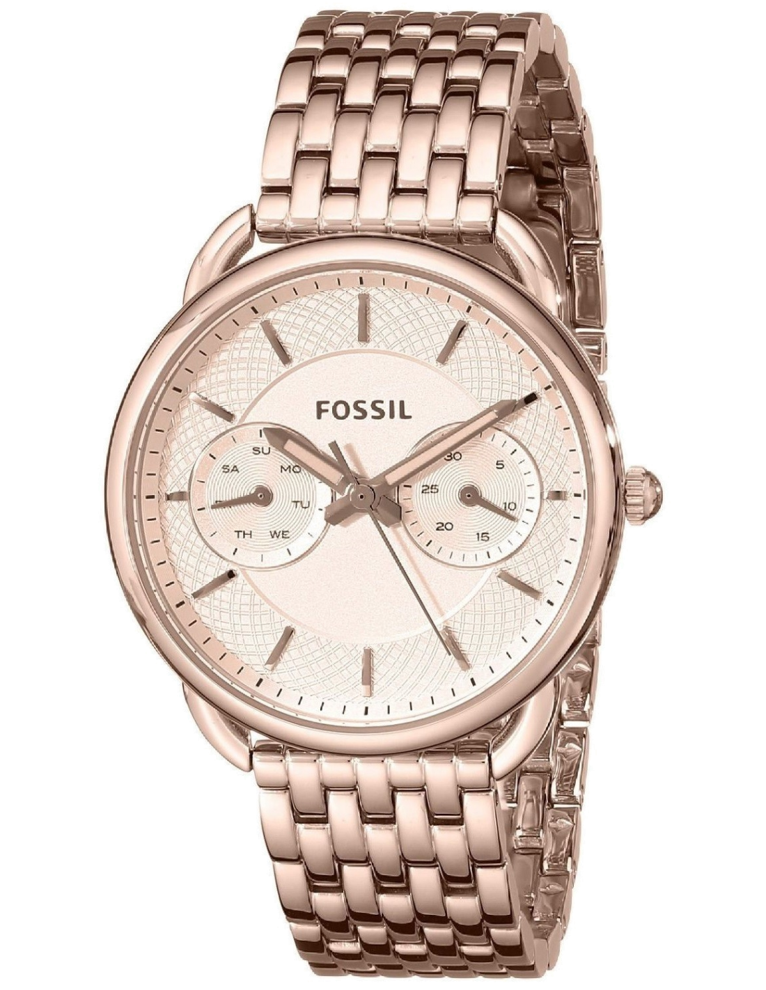 Montre Femme Fossil ES3713 en Acier Or Rose à Maillons Fins
