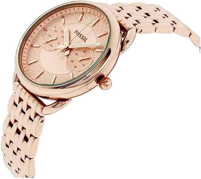 Montre Femme Fossil ES3713 en Acier Or Rose à Maillons Fins vue 2