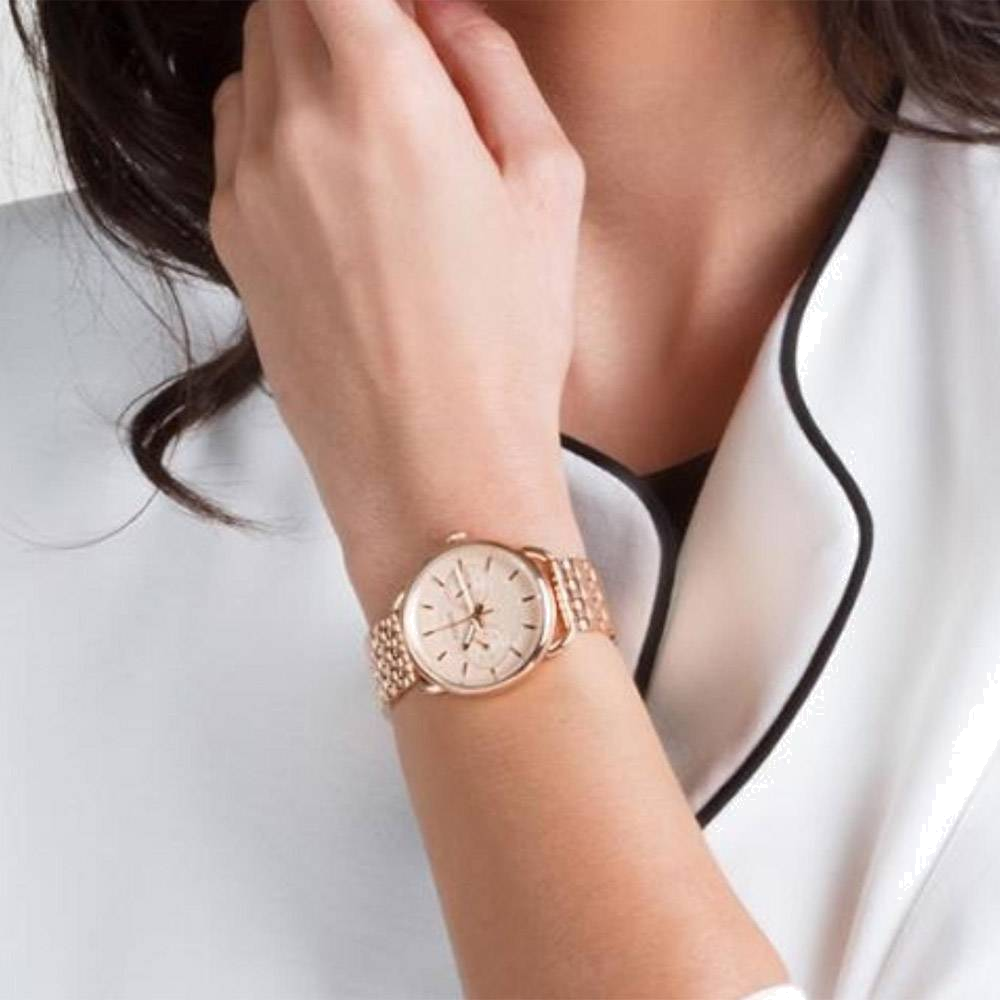 Montre Femme Fossil ES3713 en Acier Or Rose à Maillons Fins vue 3