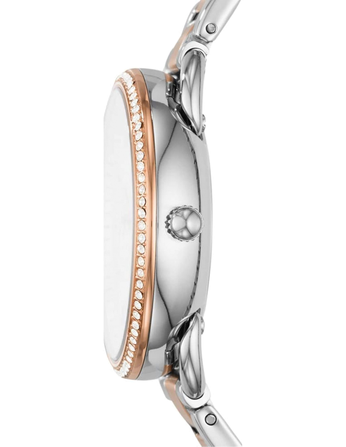 Montre Femme Fossil Tailor ES4396 Bicolore Acier Inoxydable Argent et Or Rose vue 2