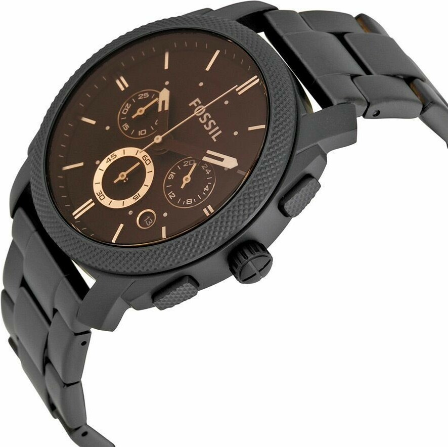 Montre Homme Fossil Machine FS4682 - Boîtier et bracelet acier noir - 42mm vue 2