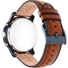 Montre Homme Fossil Grant FS5151, Cadran Bleu, Bracelet Cuir Marron vue 2
