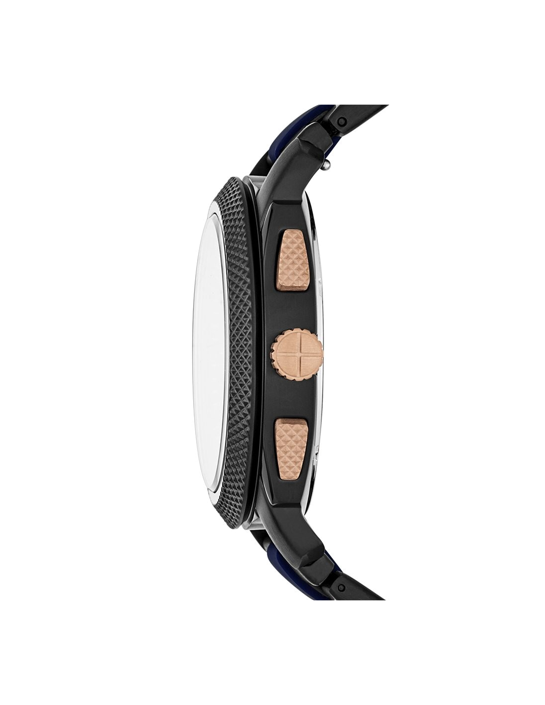 Montre Homme Fossil FS5164 - Cadran Bleu, Bracelet Acier Bicolore Bleu/Noir vue 3