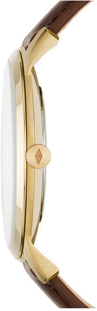 Montre Homme Fossil FS5397 Cadran Blanc Mat Bracelet Cuir Marron vue 2