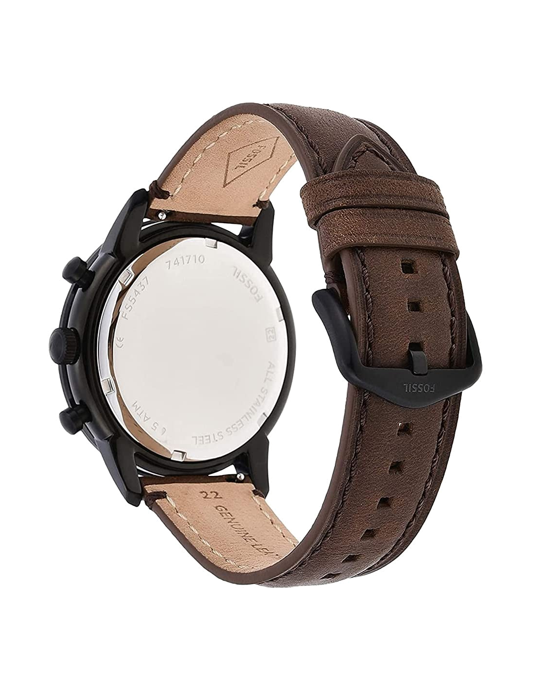 Montre Homme Fossil Townsman FS5437 Cadran Marron Bracelet Cuir vue 3