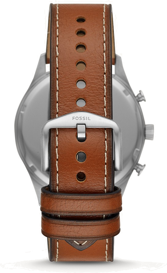 Montre Homme Fossil FS5607 Forrester - Cadran Bleu, Boîtier Argent, Bracelet Cuir Marron vue 2