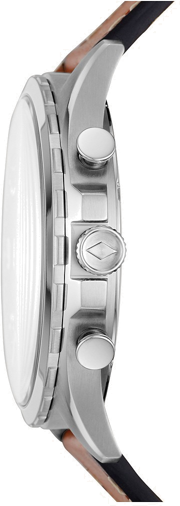 Montre Homme Fossil FS5607 Forrester - Cadran Bleu, Boîtier Argent, Bracelet Cuir Marron vue 3