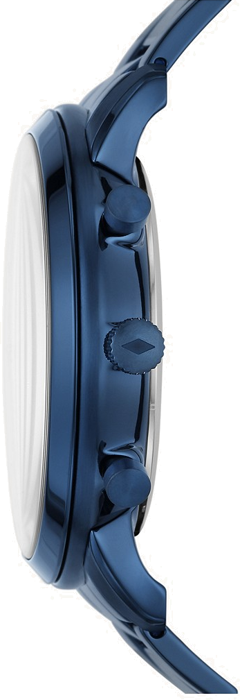 Montre Homme Fossil Machine Neutra Chronograph FS5826, boîtier et bracelet acier bleu océan vue 3