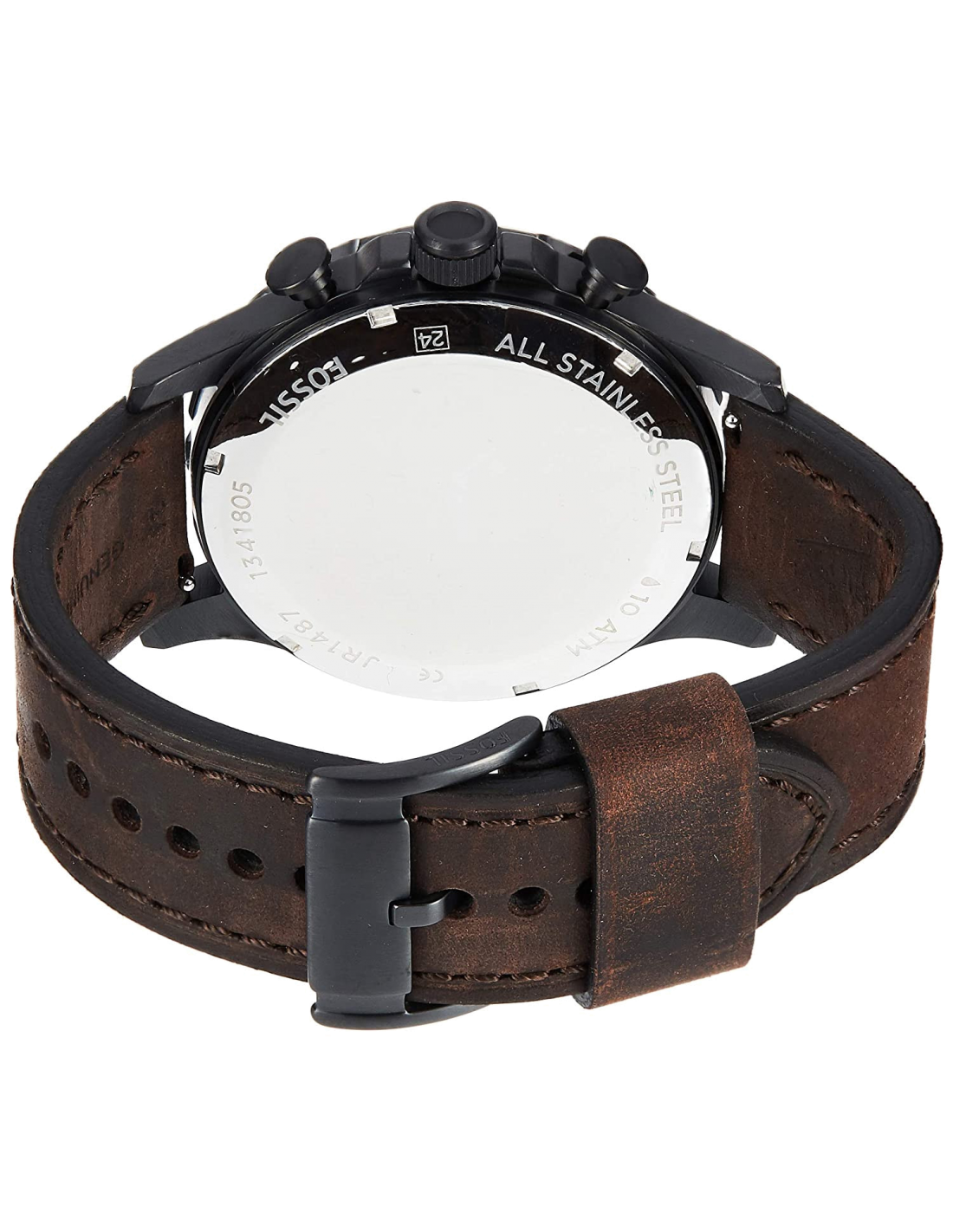 Détail du cadran Fossil JR1487 et bracelet marron