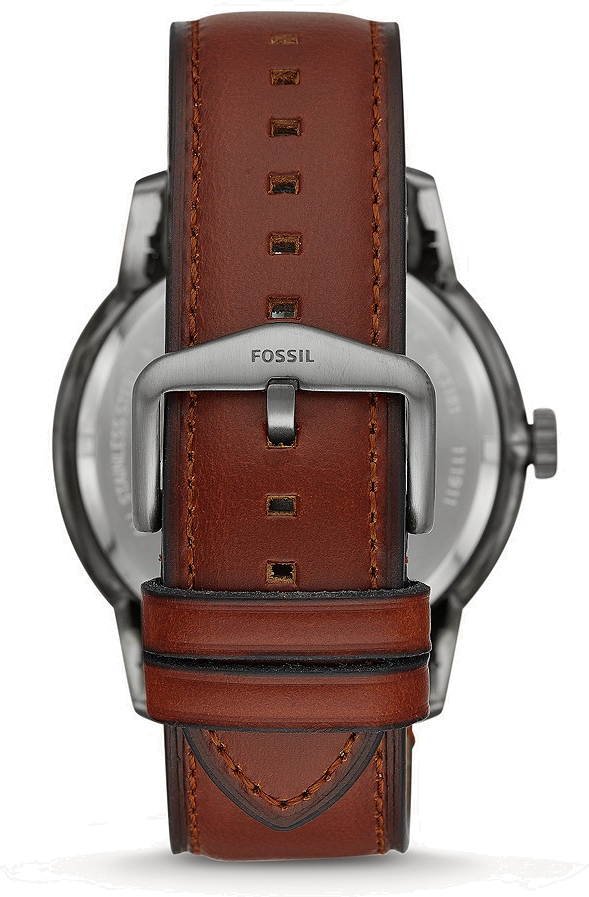 Montre automatique Fossil Townsman ME3181 pour homme, boîtier gris 48mm et bracelet cuir ambré vue 2