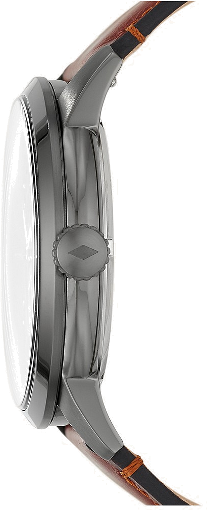 Montre automatique Fossil Townsman ME3181 pour homme, boîtier gris 48mm et bracelet cuir ambré vue 3