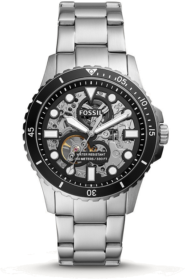 Montre Homme Fossil ME3190 Automatique Squelette en Acier Inoxydable Argent