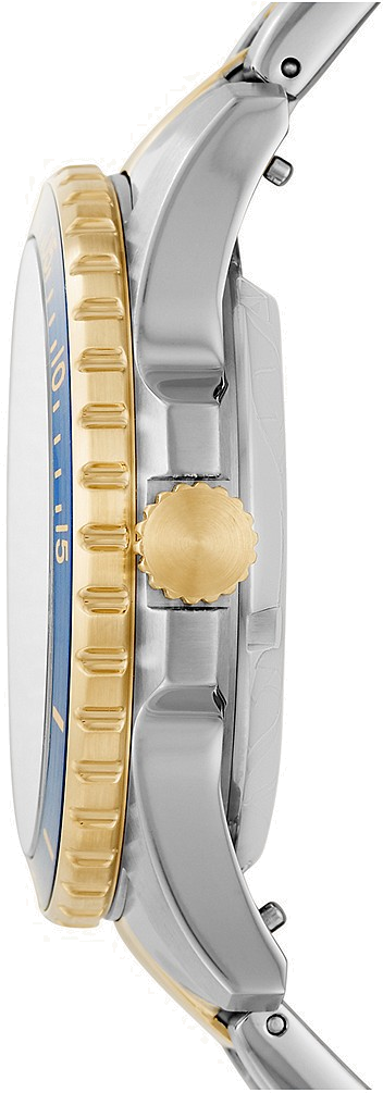 Montre Homme Fossil FB-01 Automatique ME3191 - Boîtier Acier Bicolore Argent/Or, Cadran Bleu Squelette vue 2