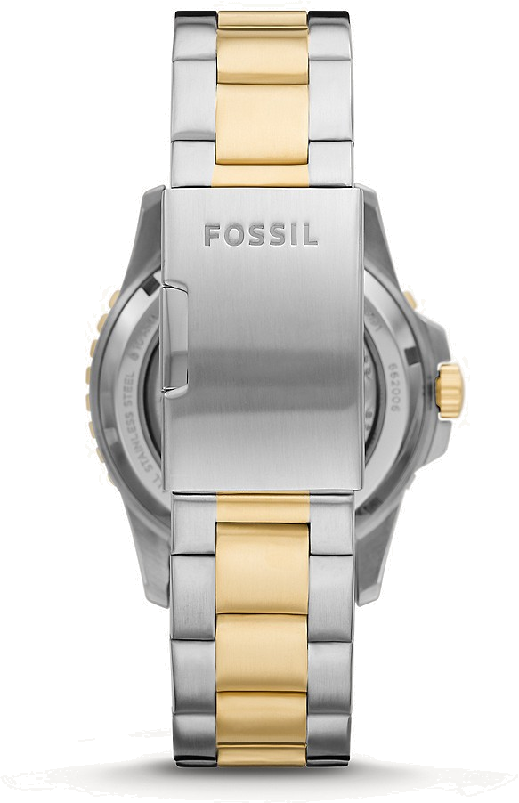 Montre Homme Fossil FB-01 Automatique ME3191 - Boîtier Acier Bicolore Argent/Or, Cadran Bleu Squelette vue 3
