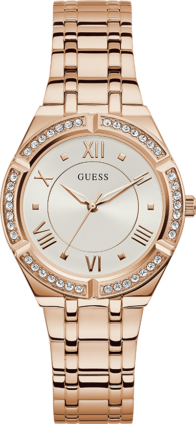Montre Guess Femme GW0033L3 - Cadran et bracelet acier or rose avec strass