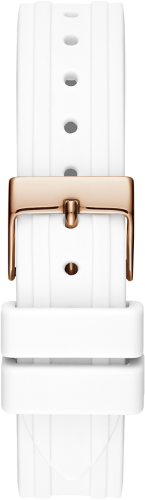 Montre Guess Femme GW0034L2 - Cadran Blanc, Bracelet Silicone Blanc, Boîtier Or Rose vue 4