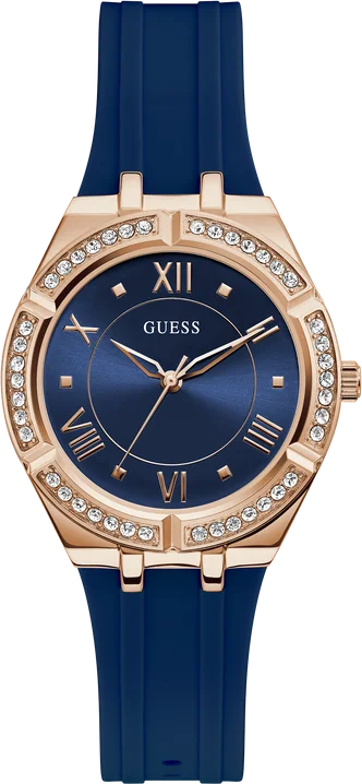 Montre Femme Guess Cosmo GW0034L4 Silicone Bleu et Or Rose
