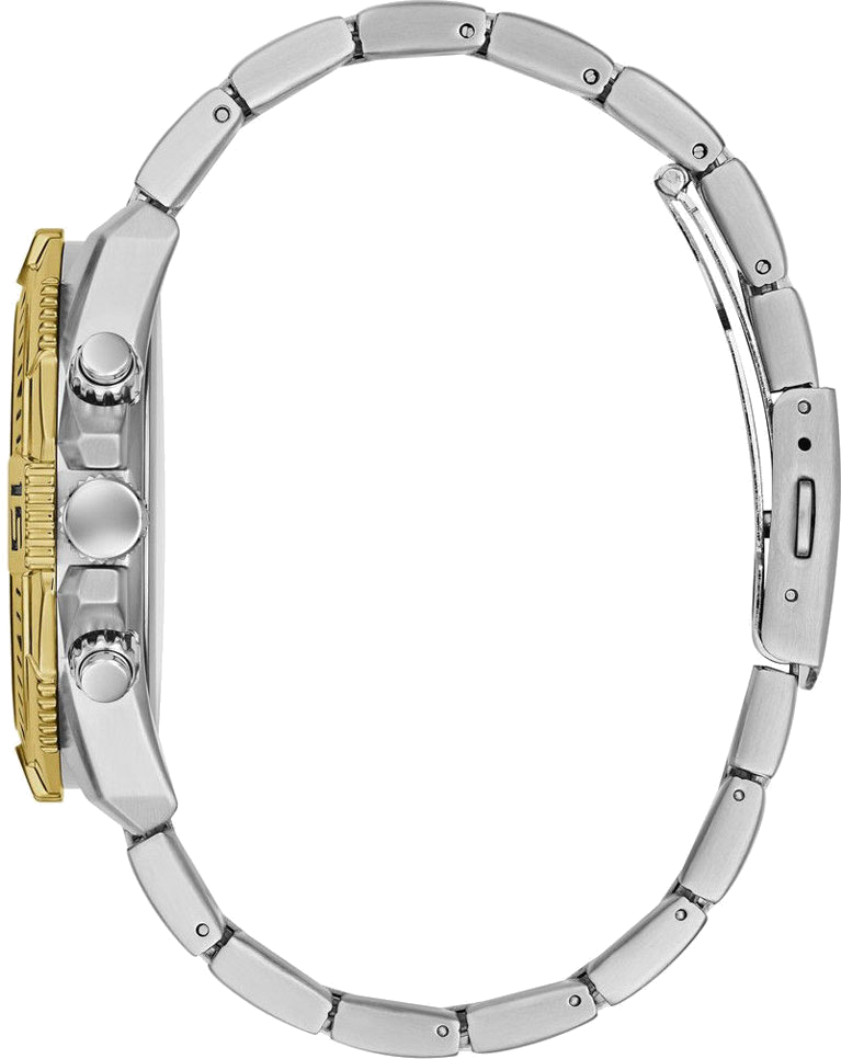 Montre Guess Homme GW0056G4 - Cadran Noir Multifonction, Bracelet Acier Bicolore Argent/Or vue 2