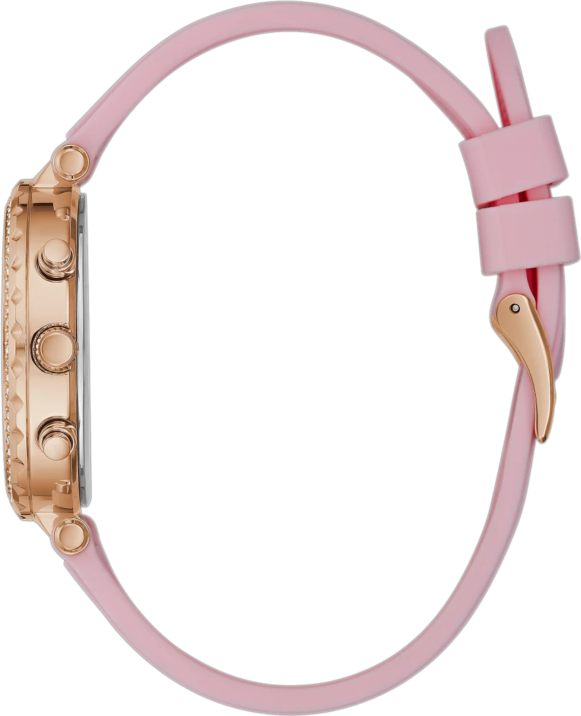 Montre Femme Guess Solstice GW0113L4 Silicone Rose et Or Rose vue 2