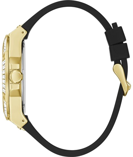 Montre Homme Guess Zeus GW0208G2 - Boîtier Or, Cadran et Bracelet Silicone Noir vue 2