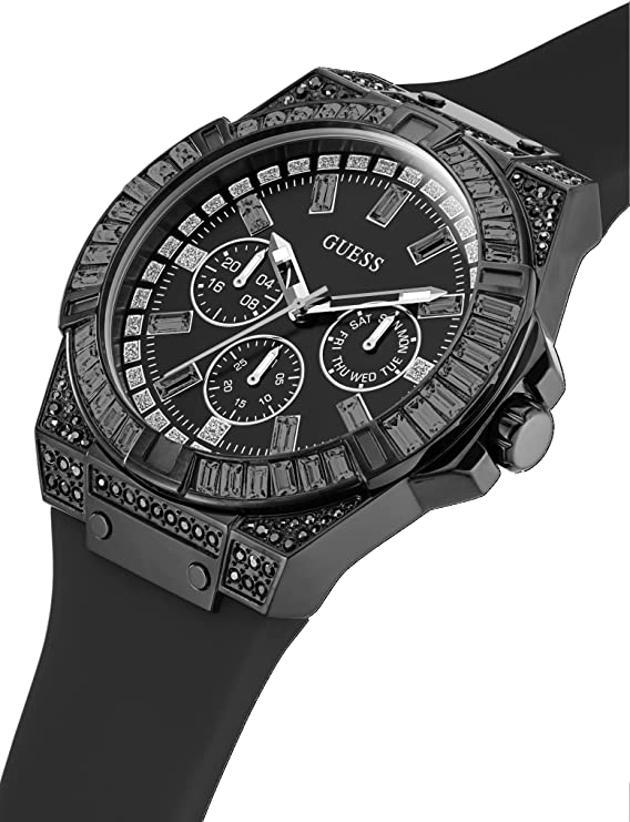 Montre Guess pour Homme GW0208G5 - Cadran et bracelet noir en silicone - 47mm vue 2