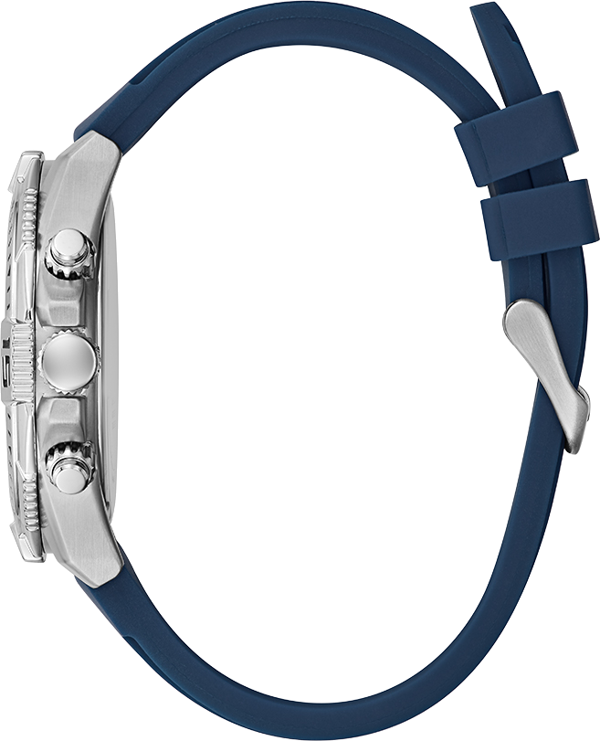 Montre Homme Guess GW0211G1 - Cadran bleu multifonction, bracelet silicone bleu vue 2