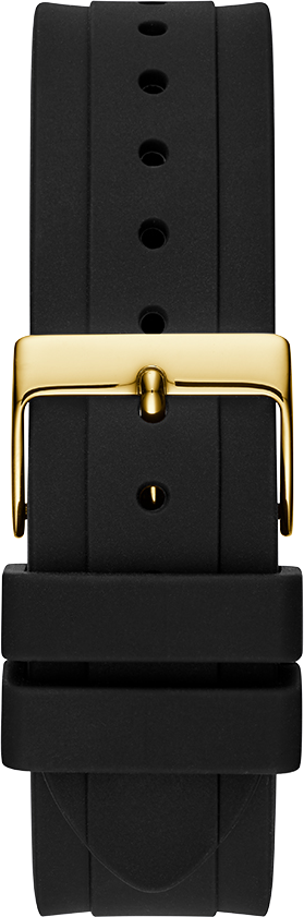 Montre Guess Moonlight GW0257L1 pour Femme - Cadran Multifonction Bicolore, Bracelet Silicone Noir vue 3