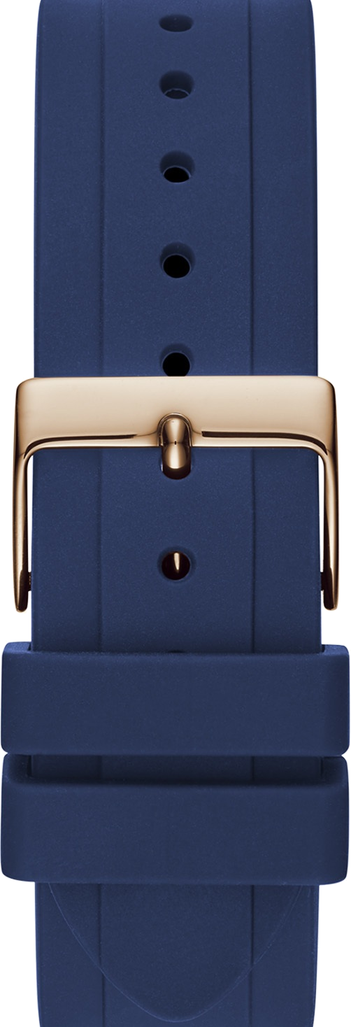 Montre Femme Guess GW0257L3 Moonlight - Cadran Blanc, Boîtier Or Rose, Bracelet Silicone Bleu vue 3