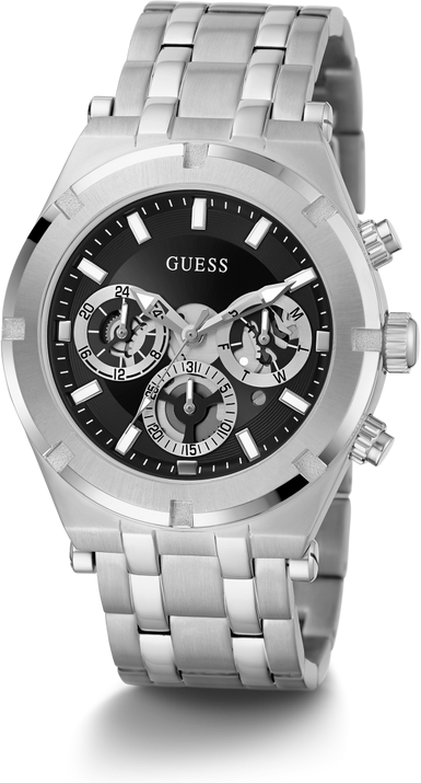 Montre Guess GW0260G1 Continental Acier Argent et Cadran Noir Multifonction vue 2